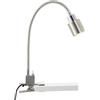 Brilliant LED Klemmleuchte in nickel chrom mit Flexarm & Kippschalter