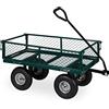Relaxdays Carrello a Mano, Pratico Carretto per Il Giardino, per Trasporto Carichi, Sponde Pieghevoli, Max. 200kg, Verde