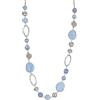 BULINLIN Collana lunga in argento con perline per donne, fatta a mano, collana a catena con perline di cristallo per gioielli alla moda regali, Perla di resina e