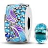 HappyStar charm argento 925 Clip Stopper Beads Charms Ciondolo perline Compatible donna bracciali (Con una perlina spaziale)