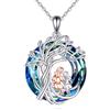 Vadmans Collana Madre Figlia Argento 925 Collanine Albero Della Vita Gioielli Cristallo Blu Religiosa Regalo per Donna Uomini