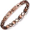 Rainso Bracciale Da Donna, Bracciale Magnetico In Rame puro, Elegante Bracciale Magnetico Da Donna, Sollievo Dal Dolore Per Artrite, Heart Design, In Confezione Regalo Nera