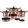 BERLINGERHAUS Set di piatti con superficie in marmo 10 pezzi Linea Rosegold Metallic BH-1220