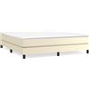 vidaXL Struttura letto a molle insacchettate crema 160x200 cm in Pelle finta