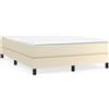 vidaXL Struttura letto a molle insacchettate crema 140x190 cm in Pelle finta