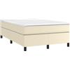 vidaXL Struttura letto a molle insacchettate crema 120x200 cm in Pelle finta