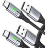 INIU Cavo USB C, [1 m + 1 m] tipo C 3,1 A, cavo di ricarica USB a USB C, cavo di ricarica veloce, in nylon, cavo di ricarica USB-C lungo, per iPhone 17, 16 Pro Max, Samsung Galaxy S25, S24, Google