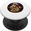 Holy Art Gesù con pecore e lupi Cattedrale medievale Mosaico Art PopSockets PopGrip Adesivo