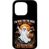 Disegni di maree e pini nomadi Custodia per iPhone 15 Pro Divertenti fischi di fantasmi di Halloween, design umorismo
