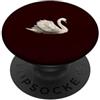 Vintage Swan Romance Maroon Aesthetic Vintage Swan Dark Borgogna Coquette Romance Minimalista PopSockets PopGrip Adesivo