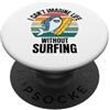 Retro Shark I Can't Imagine Life Without Squalo carino retrò Non riesco a immaginare la vita senza fare surf PopSockets PopGrip Adesivo