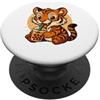 Cute Kawaii Tiger Drinks Boba Bubble Tea Cute Tiger Kawaii Anime Bere Bubble Tea Ragazza Bambini PopSockets PopGrip Adesivo