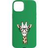 Hipster Wildlife Zoo Animal & Safari Custodia per iPhone 15 Plus Smart Giraffe Indossare Occhiali Retrò Safari Animale