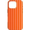 Elegant Geometric Vertical Lines Pattern Custodia per iPhone 16 Pro Linee Verticali Estetiche Righe Arancione Scuro e Corallo