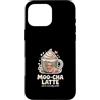 Cute Coffee Moo Cha Latte Custodia per iPhone 16 Pro Max Moo Cha Latte Morbido Ma Emotivamente instabile
