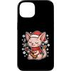 cat winter ukulele santa hat snow winter Custodia per iPhone 13 Cat suona l'ukulele in inverno