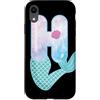 Cute Mermaid Alphabet Letters Apparel Co Custodia per iPhone XR Sirena lettera H acquerello alfabeto design
