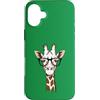 Hipster Wildlife Zoo Animal & Safari Custodia per iPhone 16 Plus Smart Giraffe Indossare Occhiali Retrò Safari Animale
