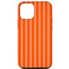 Elegant Geometric Vertical Lines Pattern Custodia per iPhone 12/12 Pro Linee Verticali Estetiche Righe Arancione Scuro e Corallo