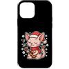 cat winter ukulele santa hat snow winter Custodia per iPhone 12 mini Cat suona l'ukulele in inverno