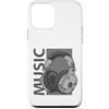 Retro Music Design Custodia per iPhone 12 mini Musica Cuffie Verticali DJ Grafica In Bianco E