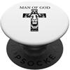 Man Of God Lion Cross Father's Day Sapph Man Of God Cool Lion Cross Marito Protector Festa del Papà PopSockets PopGrip Adesivo