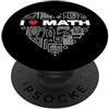 Math Lover Outline Designs I Love Math - Cuore di Matematica Icone Insegnanti Studenti PopSockets PopGrip Adesivo