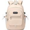 VARLIVOO Zaino Scuola Ragazza Zaino Porta PC 15.6 Pollici Donna Zainetto da Scuola Superiore Impermeabile Casual Zaini per Scuola Viaggio Università Latte Bianco