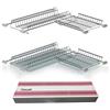 Inoxa Kit Scolapiatti Angolare da Incasso 60x60 completo di Vaschette in Acciaio Inox 2 Portapiatti + 2 Portabicchieri + 2 Vaschette interno 55X56.5 con Anta da 36,7 ± 0,3