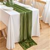 CHUQING Runner da Tavolo Chiffon Decorativa Runner Tavola Verde Muschio