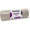 MAQA 10 Sacchi Spazzatura 70X110 cm, NON PROFUMATI, 110L, SENZA MANIGLIE, Sacchetti Spazzatura 3 Strati - Fondo Rinforzato Anti-Odore e Anti-Gocciolamento, Raccolta Differenziata, Casa, Ufficio, Ambra