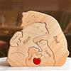 Smile lab Puzzle Personalizzato in Legno Famiglia Festa Della Mamma Idee Regalo Puzzle con Nomi Regalo Donna Uomo Compleanno Natale Anniversario Decorazioni Casa (Orso polare)