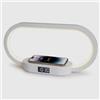 TECHMADE Lampada da Comodino 3 in 1 - Stazione di Ricarica Wireless Rapida per Smartphone - 3 Luci Led Dimmerabili - Orologio - Alimentazione USB-C con Cavo da 1,2 m Incluso (Bianco)