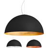L+, lampadario cucina moderno, camera da letto, Lampadario soggiorno a sospensione, in metallo, forma mezza sfera (Nero/Oro)