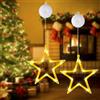 HBWHNIU 2 Pezzi Stelle Natale Decorazione, Decorative da Finestra Natale, Decorativa per Finestre in Bianco Caldo con Ventose, per Decorazione Finestre, Decorazione Natalizia, Balcone, Festa, Matrimonio (A)