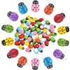 Frdelma Coccinelle Adesivo, 100 pezzi Mini Coccinelle Legno Piccole Coccinelle per l'artigianato fai da te Scrapbooking Party Wedding Decorazione (9 * 12 mm)