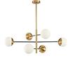 DOGACA Vendemmia 12-fanaleria Metallo Industriale Sputnik Lampadario Moderno Oro Finitura Cromata Durante La Luce Sferico Vetro Luce Sospesa Per Corridoio Soggiorno-Nero e oro 6-lights