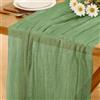 Baosind Runner de Tavolo Verde Salvia Intenso in Stile Boho, 280 x 80 CM Runner da Tavolo in Garza, Adatto per Matrimoni, Compleanni, Natale, Tavole di Capodanno e Decorazioni ad Arco