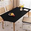 Morbuy Impermeabile Tovaglia Rettangolare con Bordo Elastico, Copritavolo Rettangolare con Elastico Tovaglie Esterno Antimacchia per Giardino, Picnic e Feste (Nero,80x140cm)