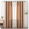 GIRASOLE HOME Coppia Tende Oscuranti Fantasia Onde Effetto Metallizzato Tenda Isolante per Soggiorno Camera Ufficio Balcone Porta Finestra 2 Pannelli con Occhielli (Oro Pallido, 140x280cm)