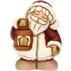 THUN - Babbo Natale con lanterna in ceramica, piccolo - Thunland - 7x6x9,5 cm