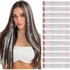 Sofeiyan 12 Pezzi Extension Capelli Glitter Clip,50 cm Argento Tinsel Extension Capelli,Resistenti scintillanti Extensions Capelli per donne discoteca Carnevale Festa