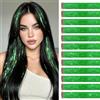 Sofeiyan 12 Pezzi Extension Capelli Glitter Clip,50 cm Verde Tinsel Extension Capelli,Resistenti scintillanti Extensions Capelli per donne discoteca Carnevale Festa