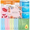 QUIYUM Set skincare 26 maschere viso, labbra e occhi, alla Frutta, Curcuma VC e H2O AquaVitalize, set regalo formato viaggio per donne e ragazze