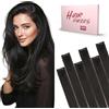 SEGO Pro Extension Capelli Veri Clip 6 Pezzi 25cm #1B Nero Naturale Extension Clip Capelli Veri Umani Fascia Unica Highlight Remy Human Hair Naturali (31g)
