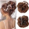 XFSRG Extension Capelli Veri Clip Chignon Finto Per Capelli Donna Elegante e Naturale Adatto per Ogni Occasione (Marrone A)