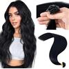 MY-LADY Extension Capelli Veri Cheratina 50 Ciocche 60 cm - U Tip Human Hair Extensions Nero #01 Lisci Naturali Remy 1g/Ciocche 50g