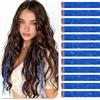 Sofeiyan 12 Pezzi Extension Capelli Glitter Clip,50 cm Blu Tinsel Extension Capelli,Resistenti scintillanti Extensions Capelli per donne discoteca Carnevale Festa