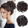 XFSRG Extension Capelli Veri Clip Chignon Finto Per Capelli Donna Elegante e Naturale Adatto per Ogni Occasione (Marrone B)