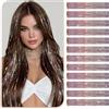 Sofeiyan 12 Pezzi Extension Capelli Glitter Clip,50 cm Arcobaleno Tinsel Extension Capelli,Resistenti scintillanti Extensions Capelli per donne discoteca Carnevale Festa